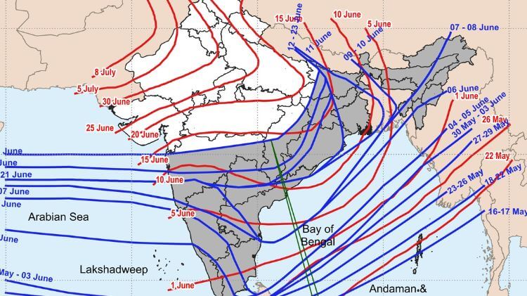 ସାରା ଓଡ଼ିଶାକୁ ପହଞ୍ଚିଲା ମୌସୁମୀ ବାୟୁ, ୫ ଦିନ ପ୍ରବଳ ବର୍ଷା ସମ୍ଭାବନା